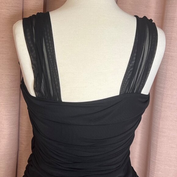 NWT Elegant SheinSxy L Black Ruched Maxi Dress Night Out Party Feminine Bodycore - Picture 8 of 16